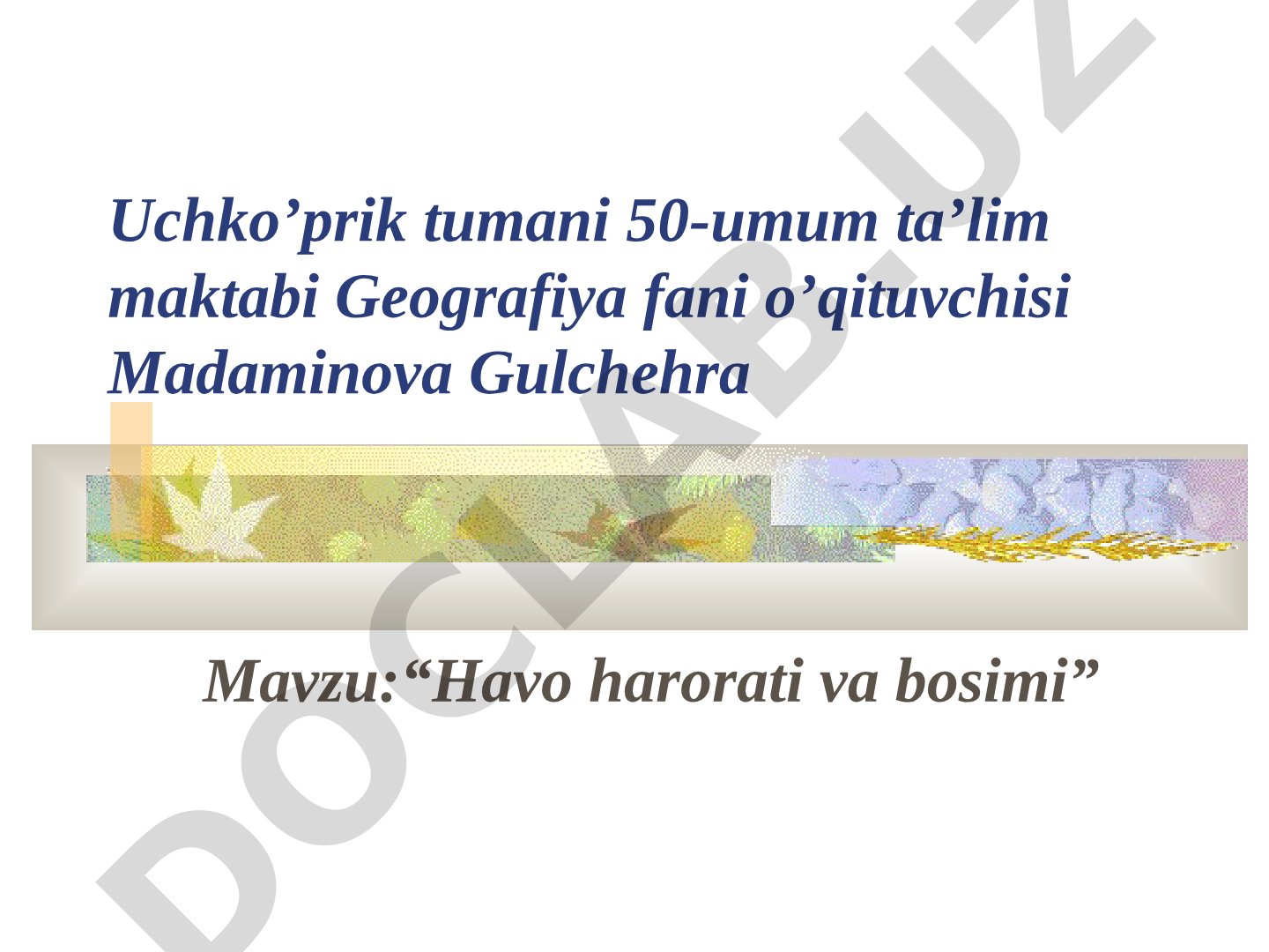 Havo harorati va bosimi