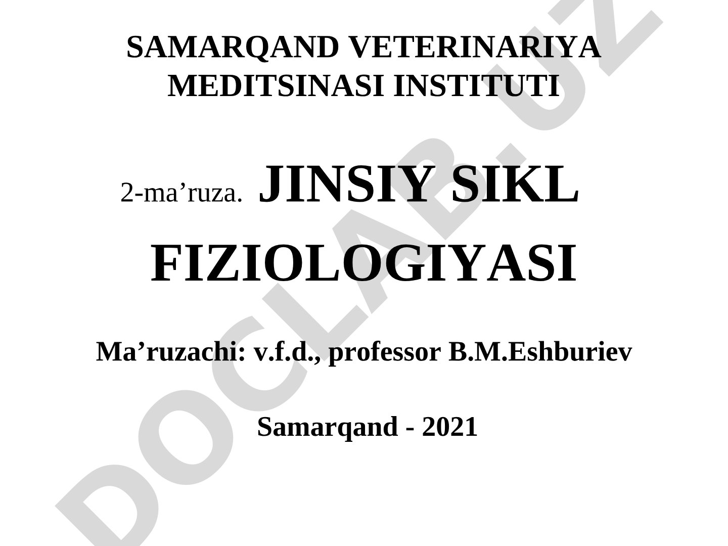 Urg'ochi hayvonlarda jinsiy sikl bosqichlari, fenomenlari, sariq tana va neyrogumoral