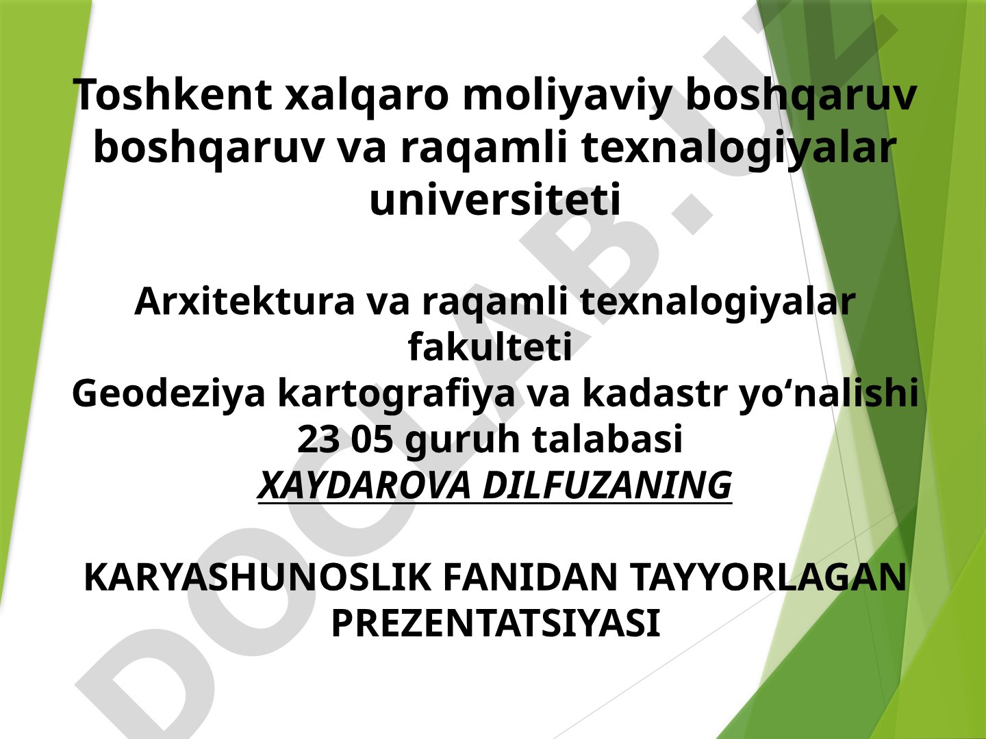Umumgeografik kartalarni tahlil qilish