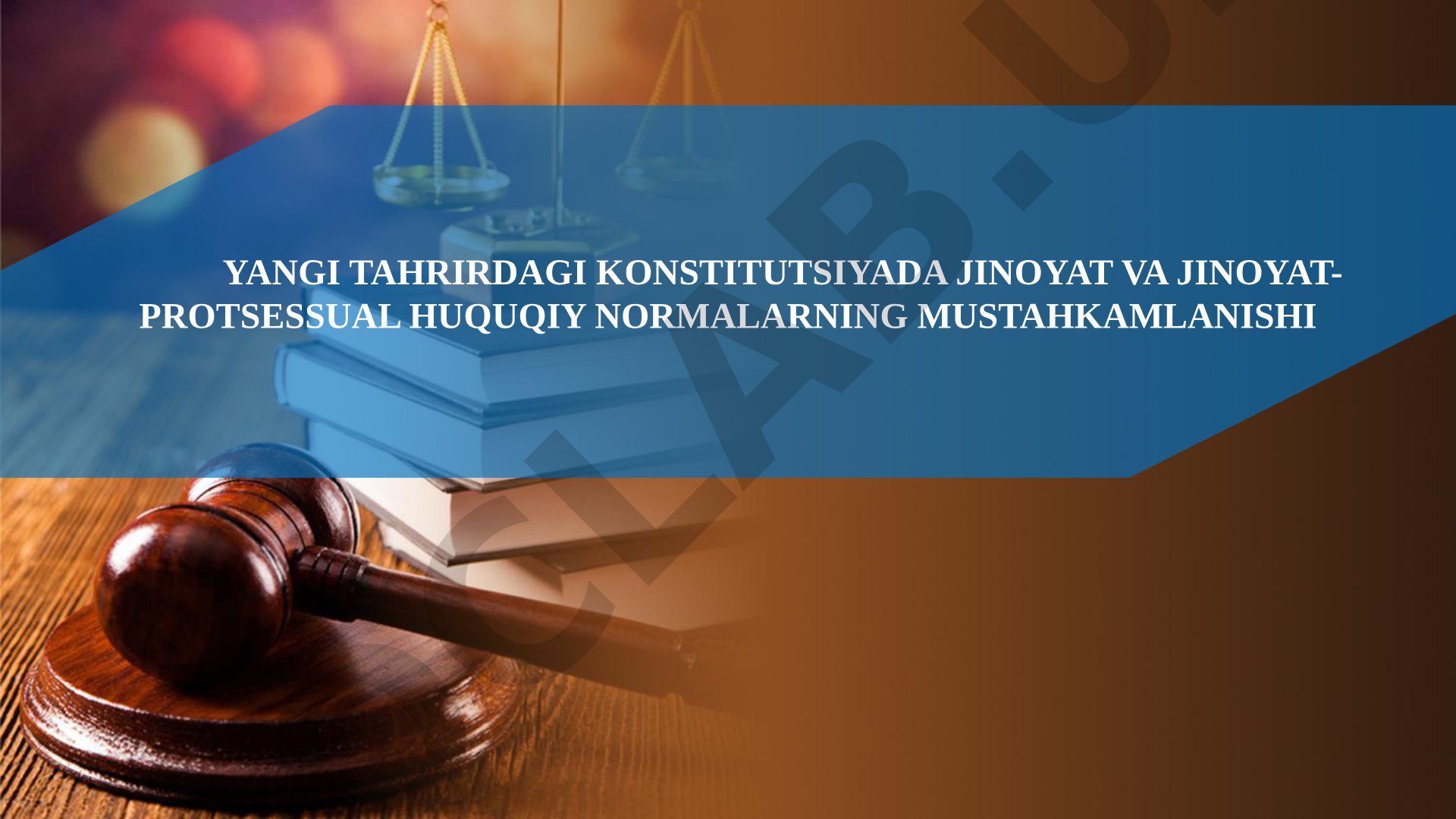 Yangi tahrirdagi Konstitutsiyada jinoyat va jinoyat-protsessual huquqiy normalarning mustahkamlanishi