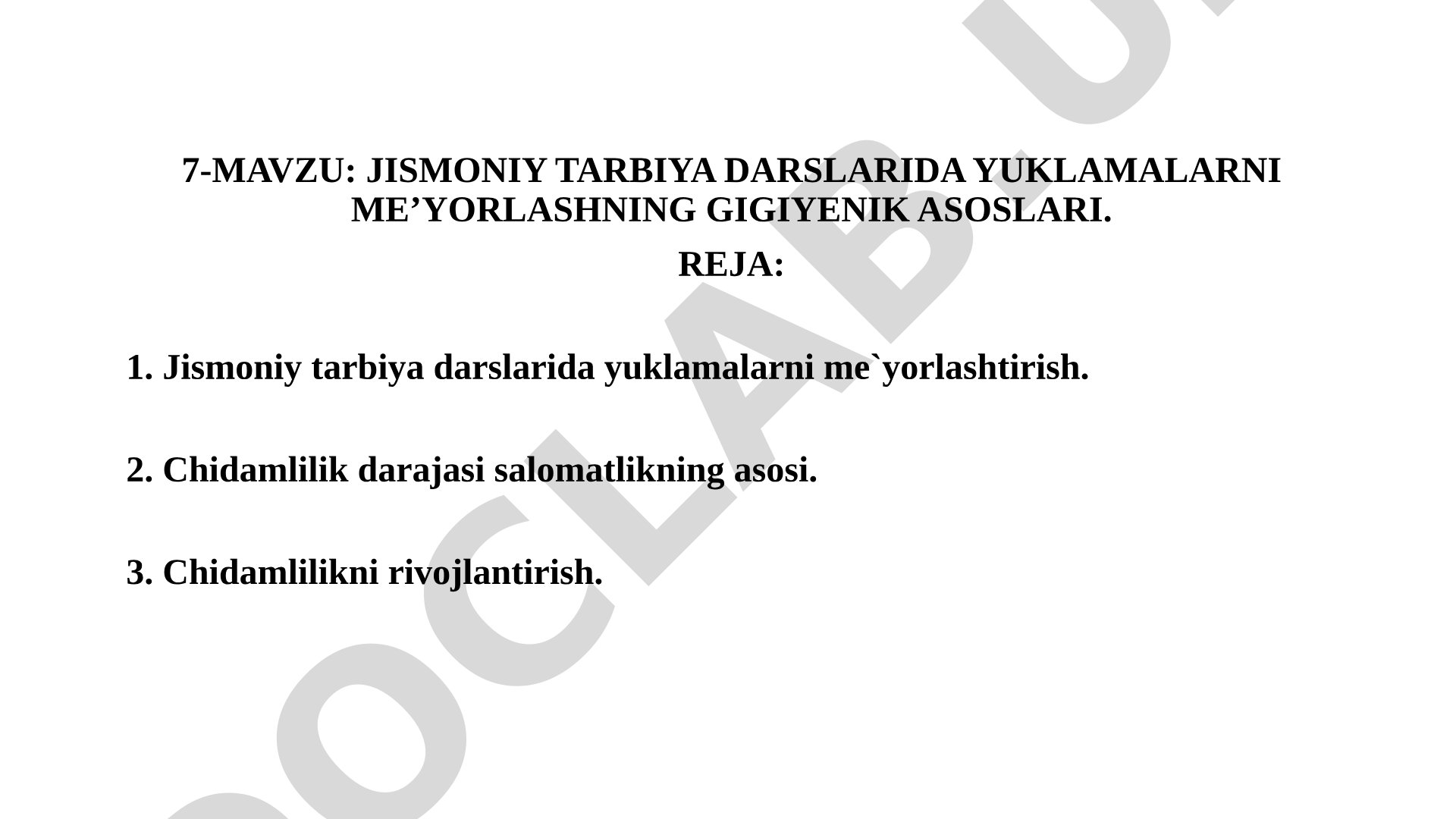 Jismoniy tarbiya darslarida yuklamalarni me’yorlashning gigiyenik asoslari