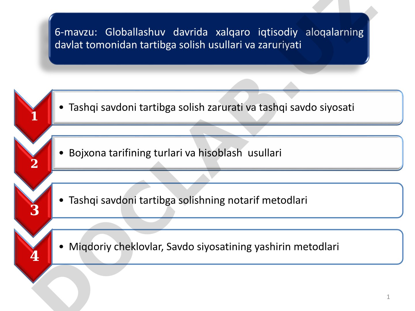 Globallashuv davrida xalqaro iqtisodiy aloqalarning davlat tomonidan tartibga solish usullari va zaruriyati
