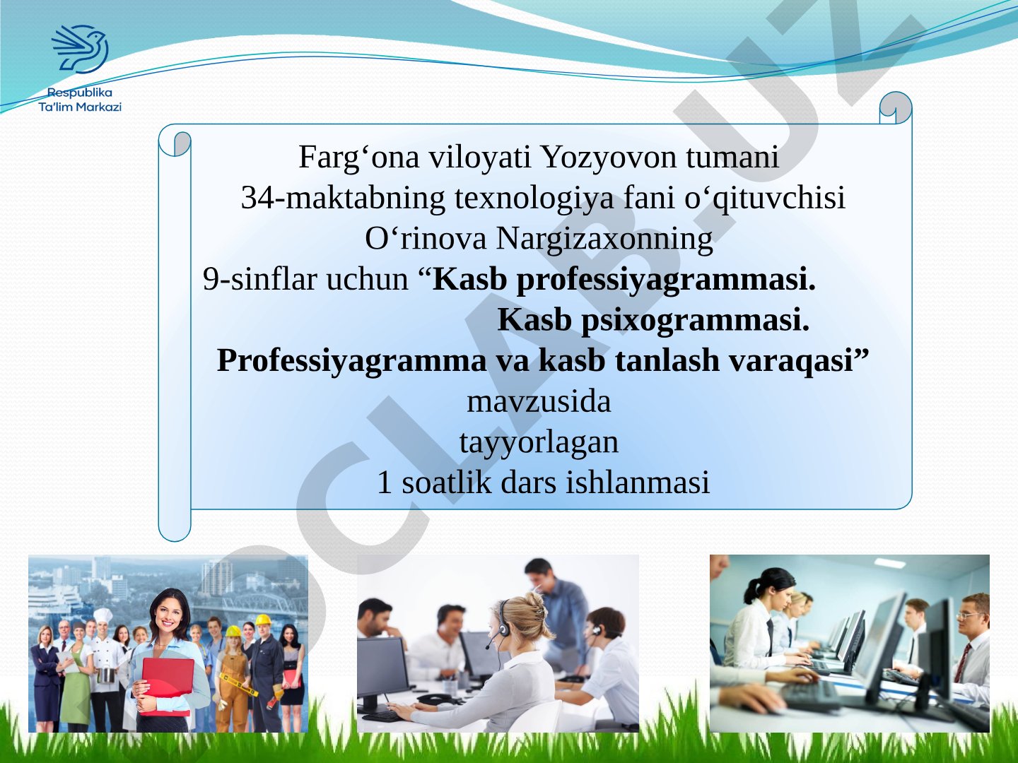Kasb professiyagrammasi. Kasb psixogrammasi. Professiyogramma va kasb tanlash varaqasi