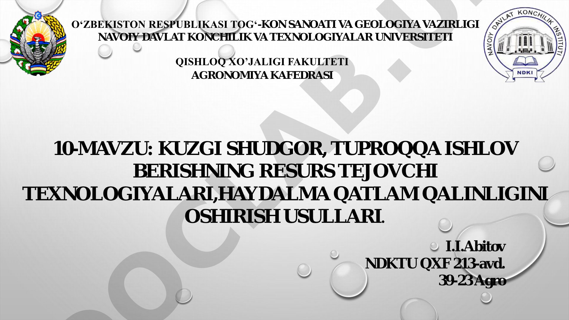 Kuzgi shudgor, tuproqqa ishlov berishning resurs tejovchi texnologiyalari, haydalma qatlam qalinligini oshirish usullari