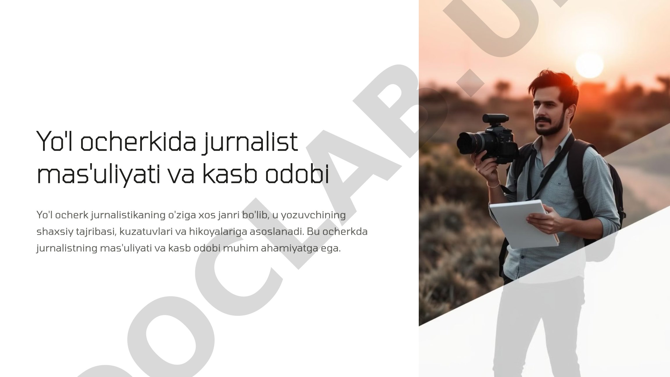 Yo'l ocherkida jurnalist mas'uliyati va kasb odobi