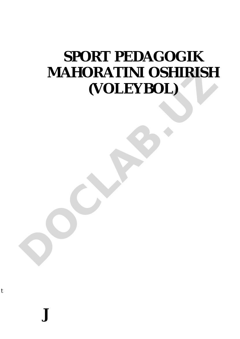 Sport pedagogik mahoratini oshirish (voleybol)
