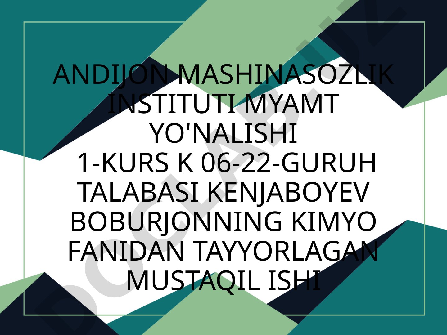 Metallar korroziyasiga qarshi kurashish usullari