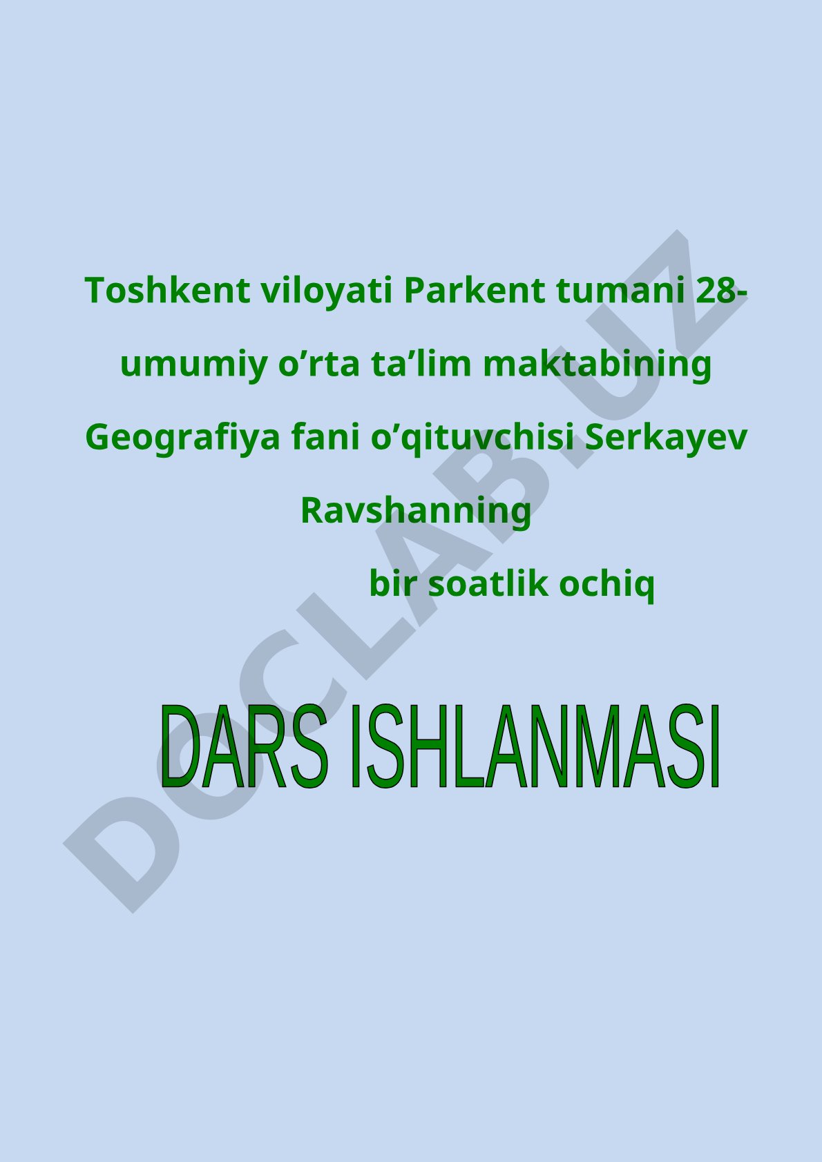 Yevrosiyo hududining yirik tabiiy-geografik o'lkalarga bo'linishi