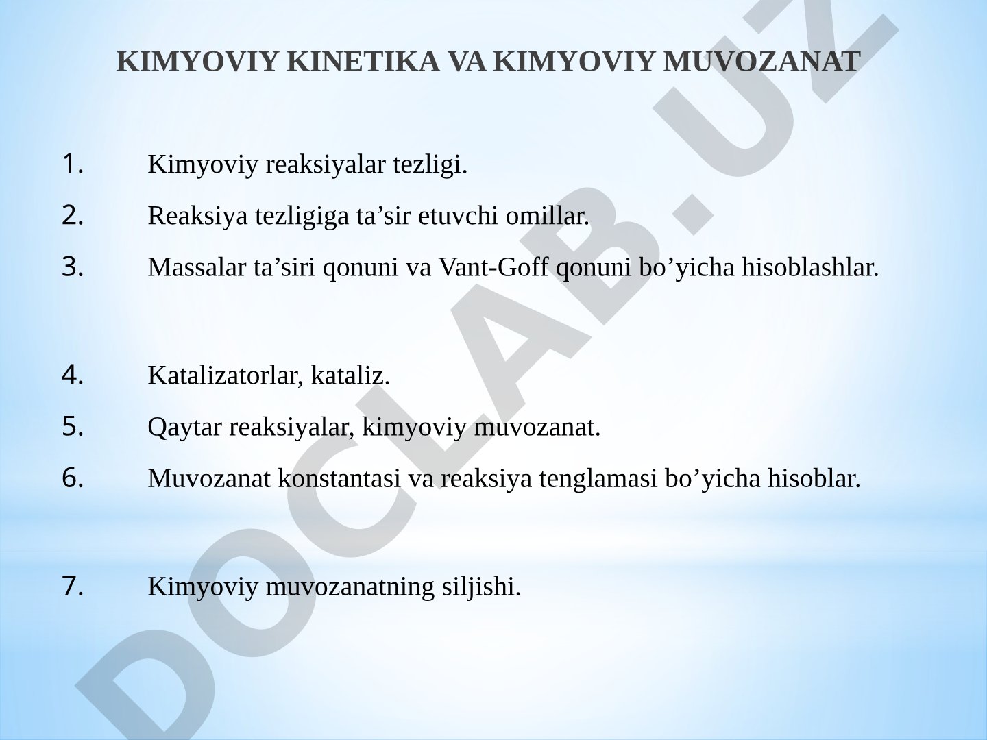 Kimyoviy kinetika va kimyoviy muvozanat