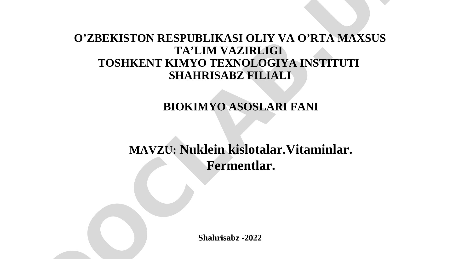 Nuklein kislotalar, vitaminlar, fermentlar
