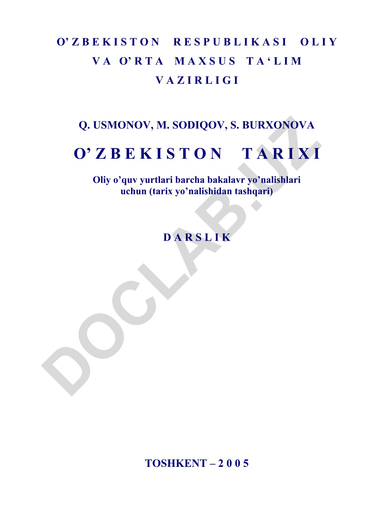 O'zbekiston tarixi