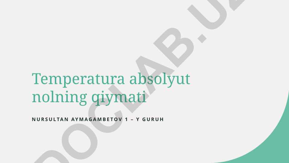 Absolyut nolning fizikaviy va ilmiy konseptlari