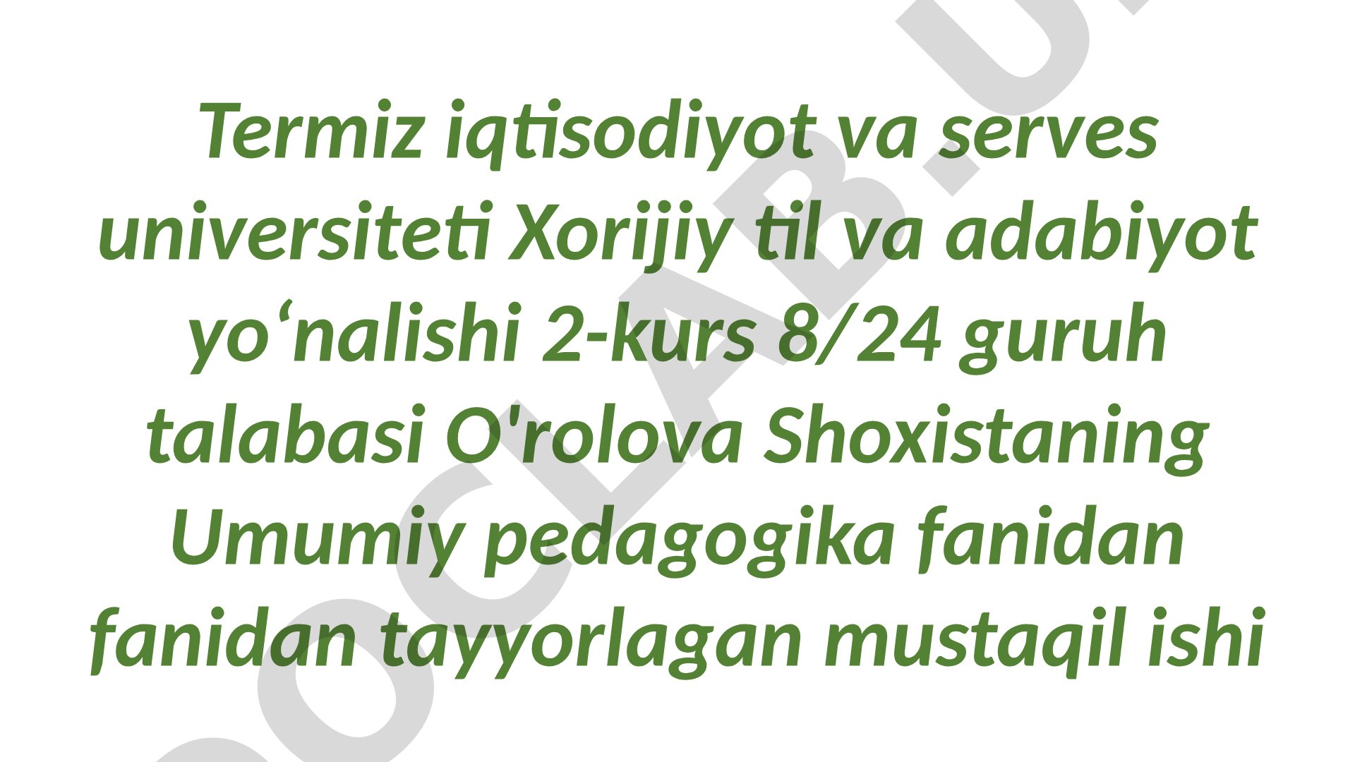 Pedagogika diagnostikasining maqsad va vazifalari