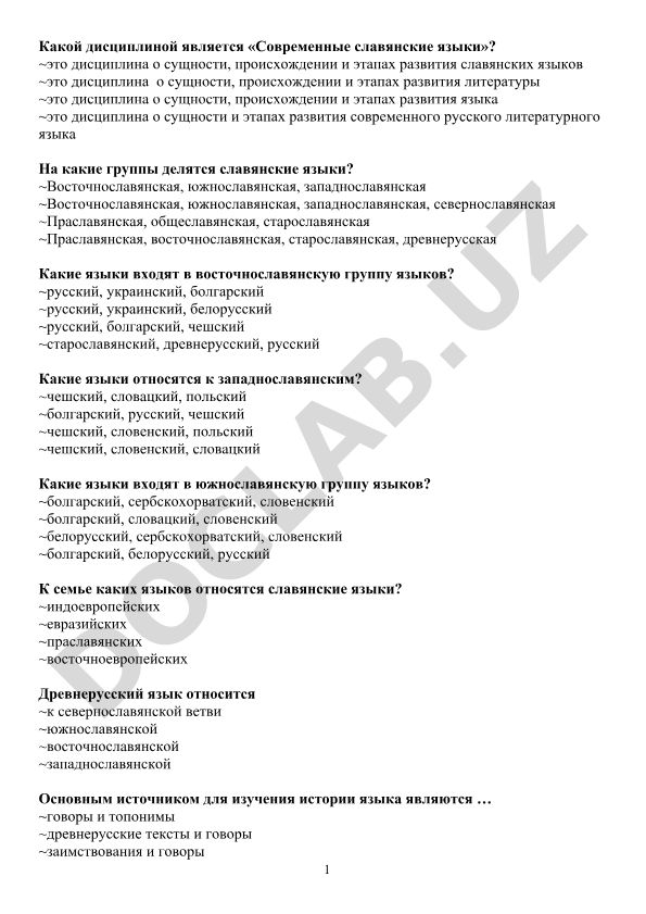 Современные славянские языки