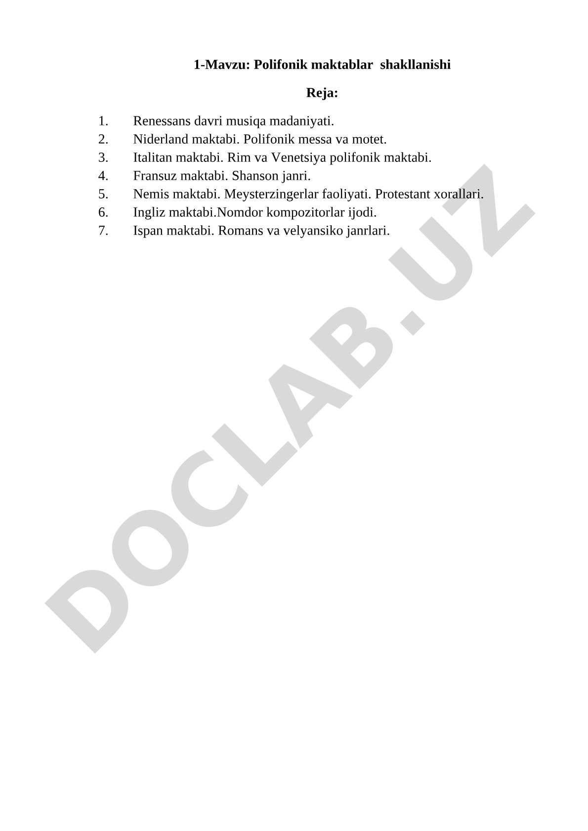 Polifonik maktablar shakllanishi