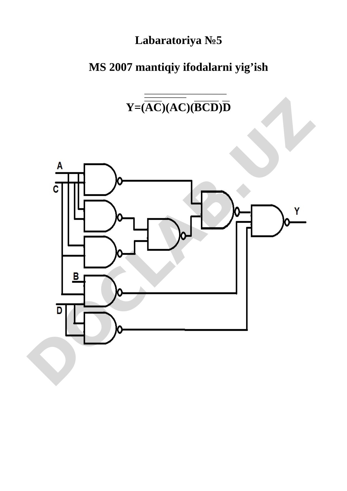 MS 2007 mantiqiy ifodalarni yig’ish