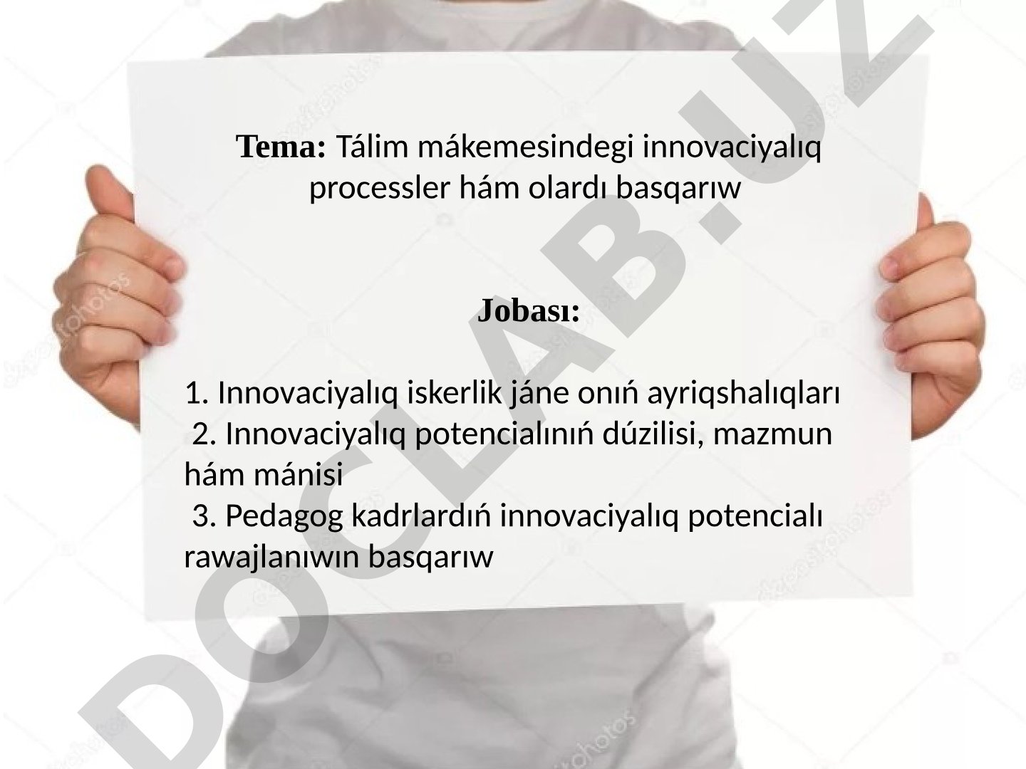 Tálim mákemesindegi innovaciyalıq processler hám olardı basqarıw