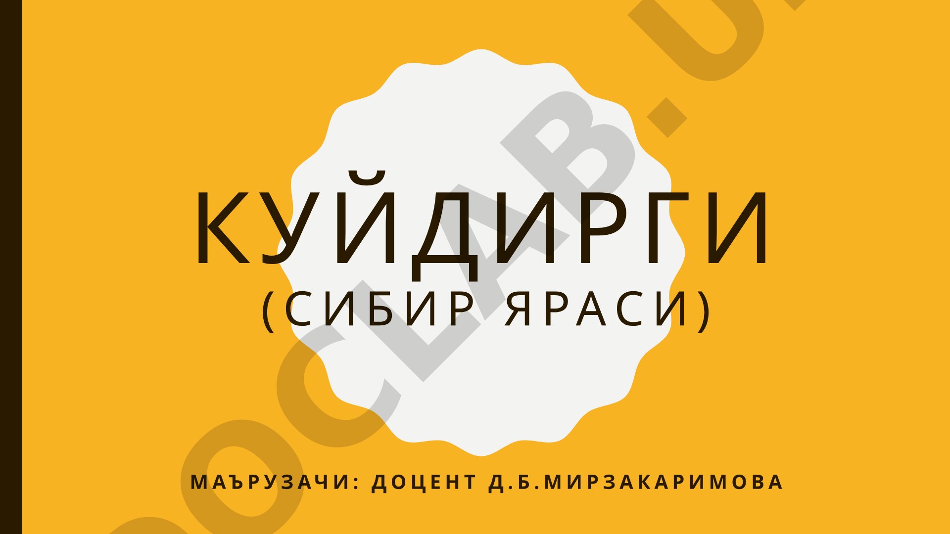 Куйдирги (сибир яраси)