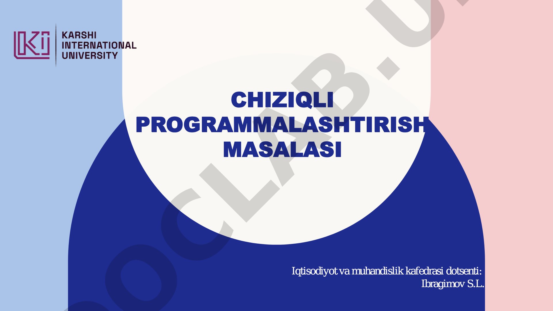 Chiziqli programmalashtirish masalasi