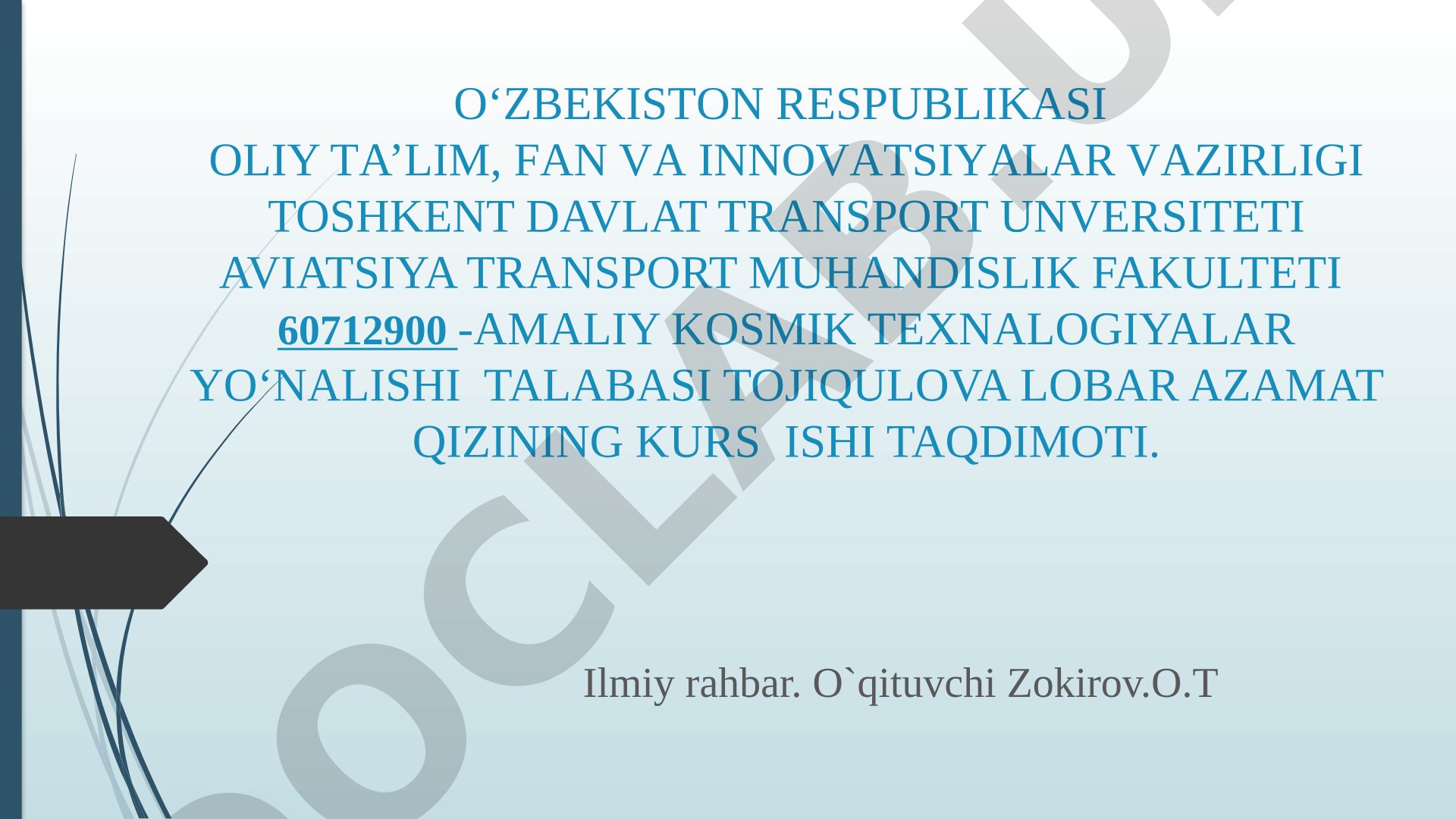 Toshkent shahrining ekologiyasiga ta’sir qiluvchi maishiy chiqindilarni yerni masofadan zondlash orqali aniqlash