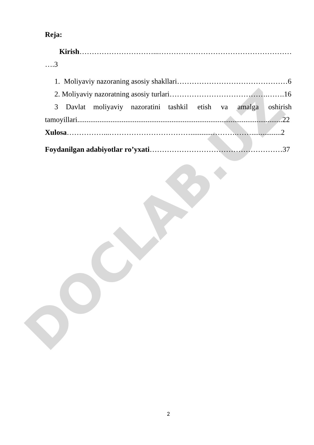 Moliyaviy boshqaruvda moliyaviy nazoratning modellari