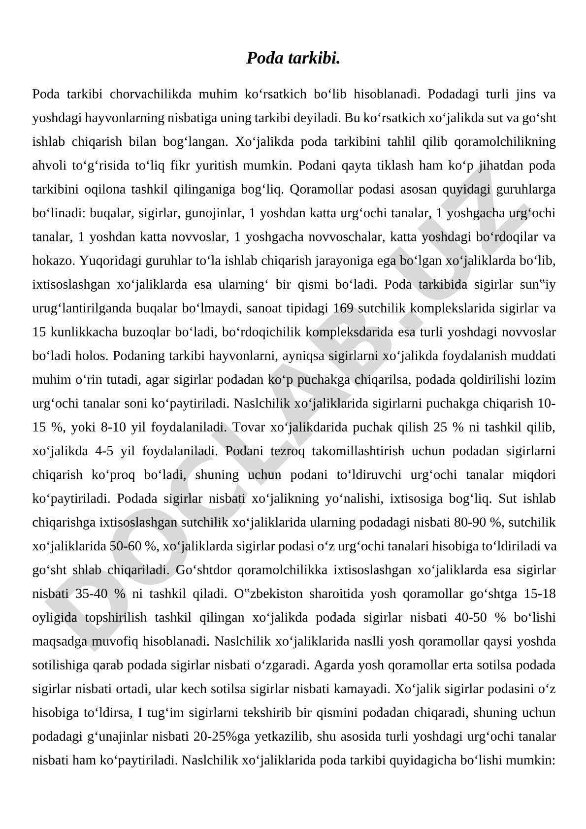 Poda tarkibi