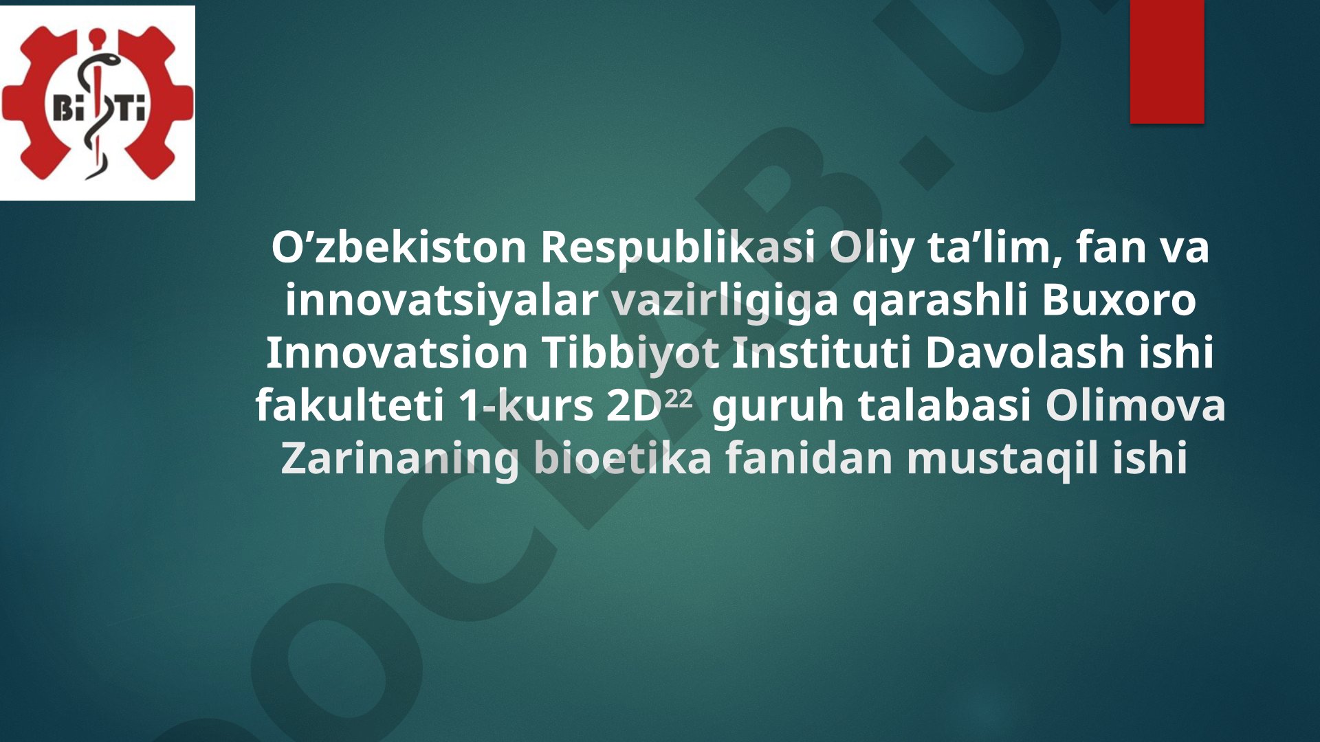 O’zbekistonda homiladorlikni to’xtatish masalasi