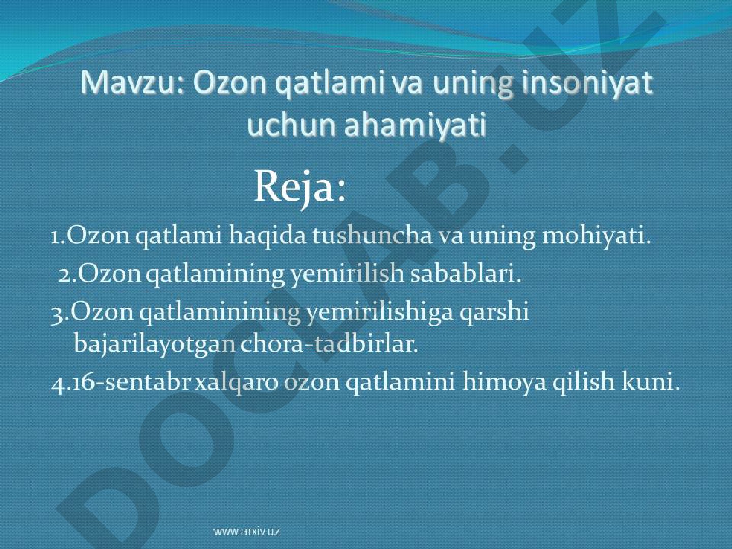 Taqdimot mavzusi aniqlanmadi