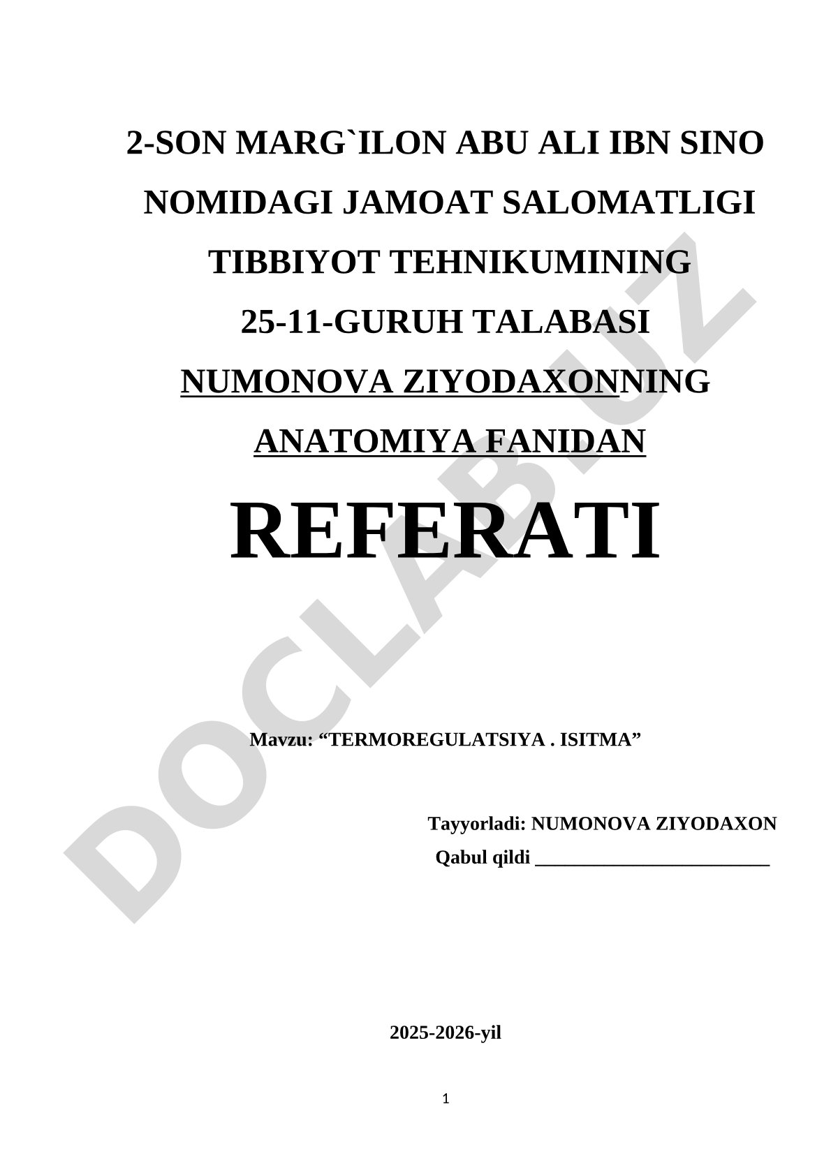 Termoregulatsiya. Isitma