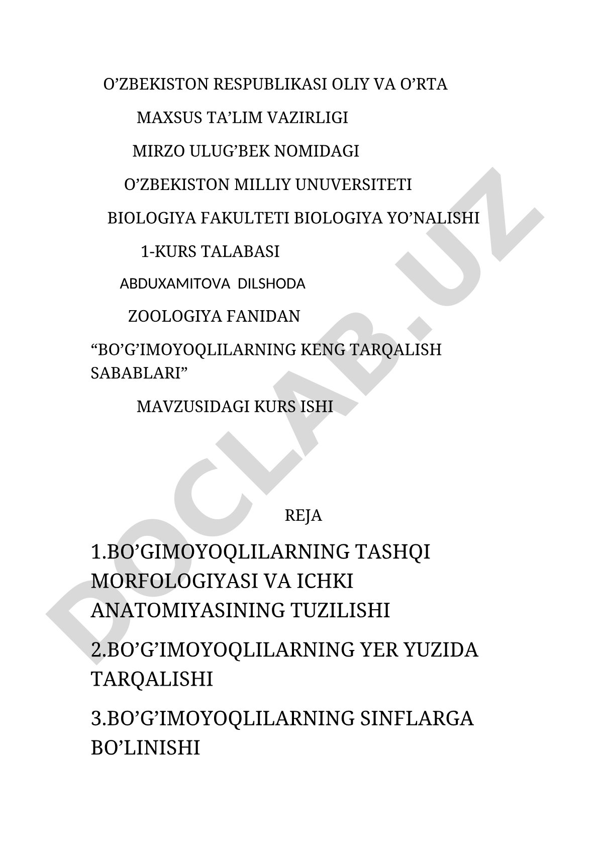 Bo’g’imoyoqlilarning keng tarqalish sabablari