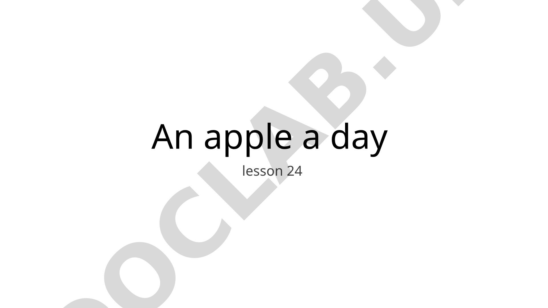 An apple a day