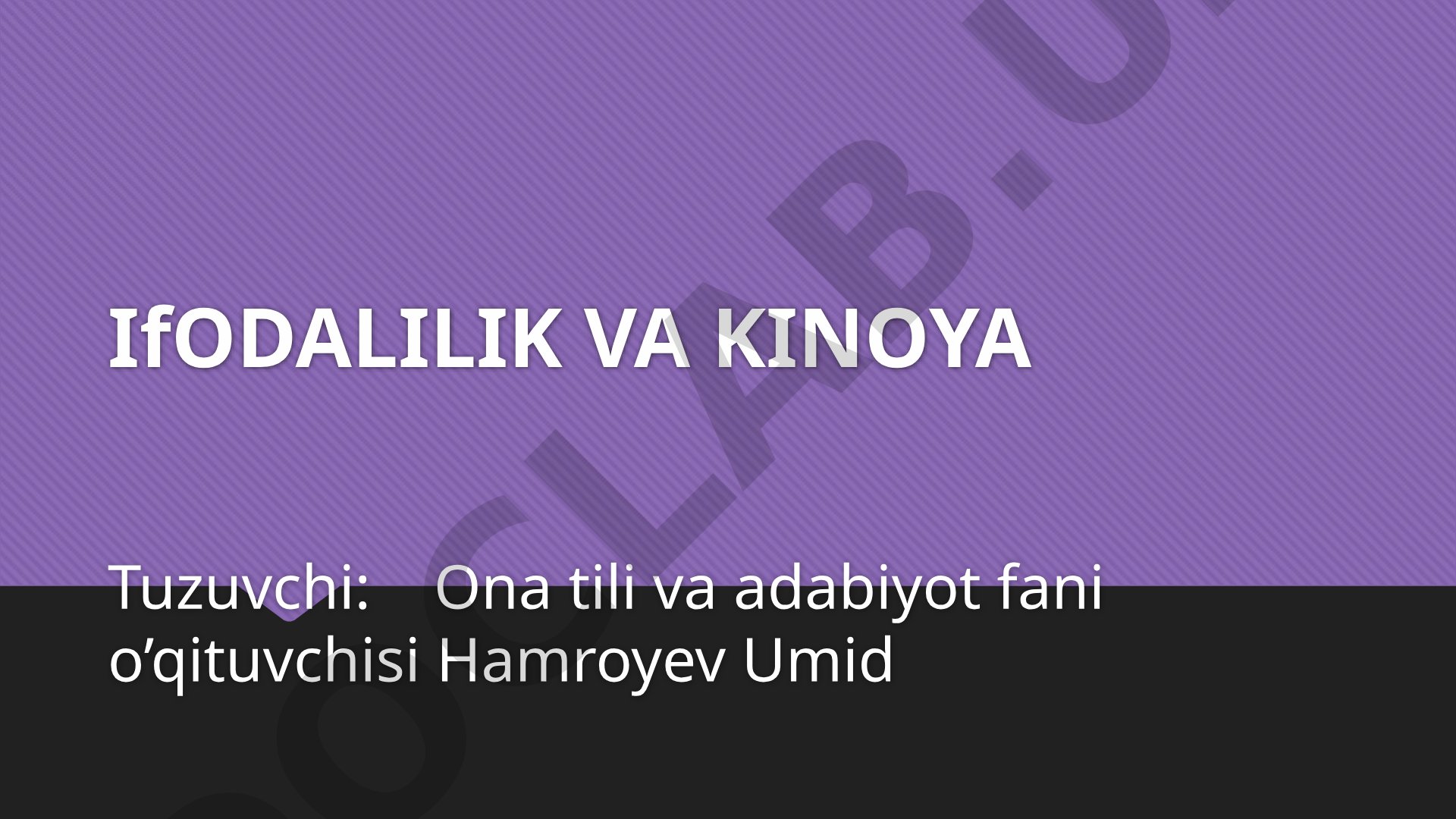 Ifodalilik va kinoya