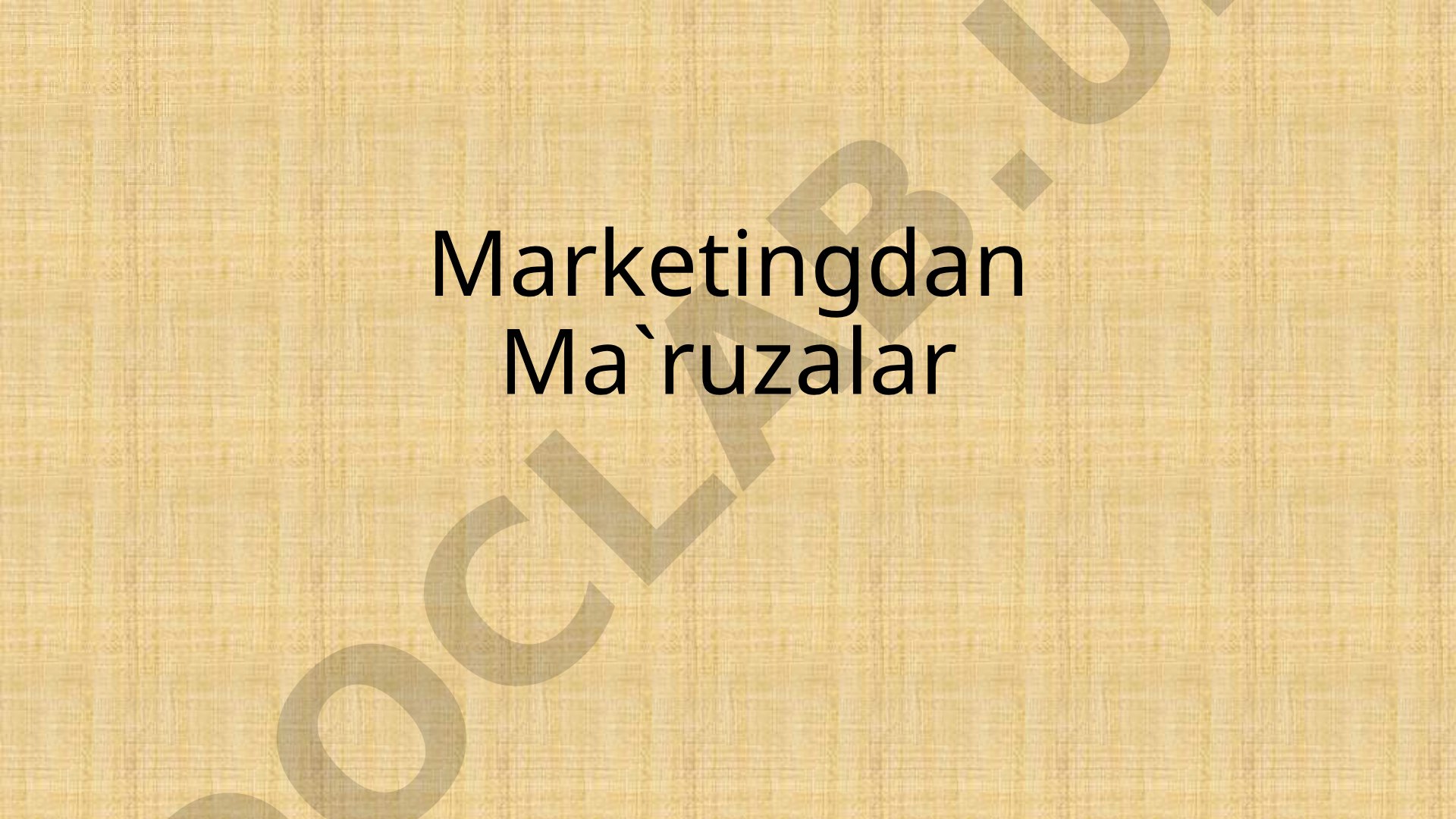 Talabning holati va rivojlanishga ko'ra marketing turlari