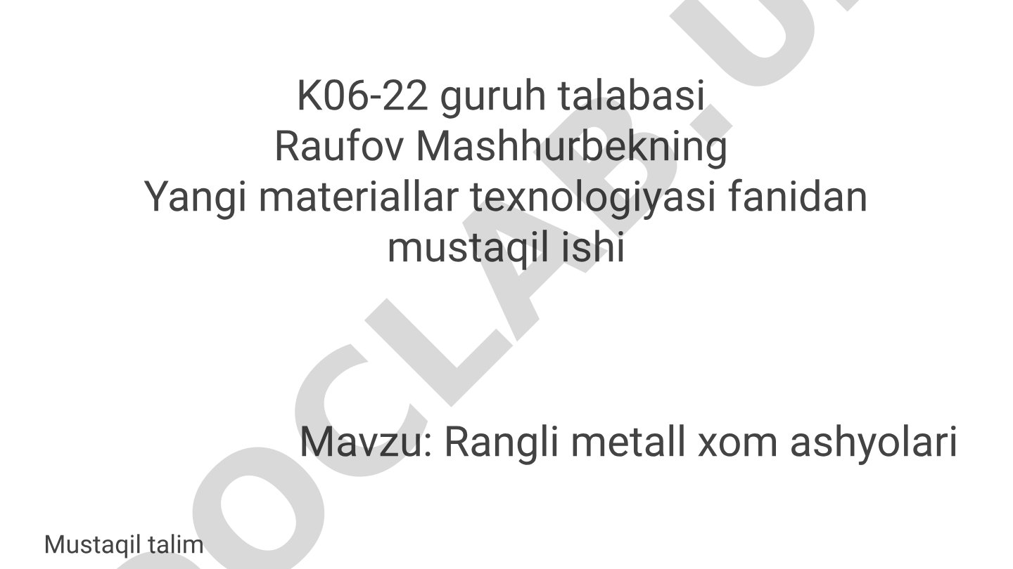 Rangli metall xom ashyolari