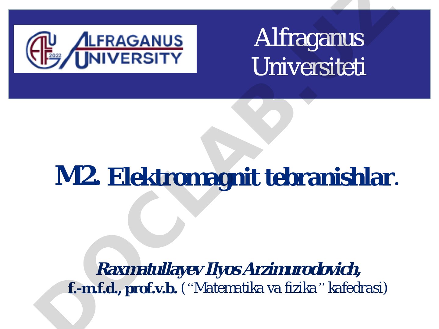Elektromagnit tebranishlar, so‘nuvchi va majburiy tebranishlar, rezonans, sinusoidal tok
