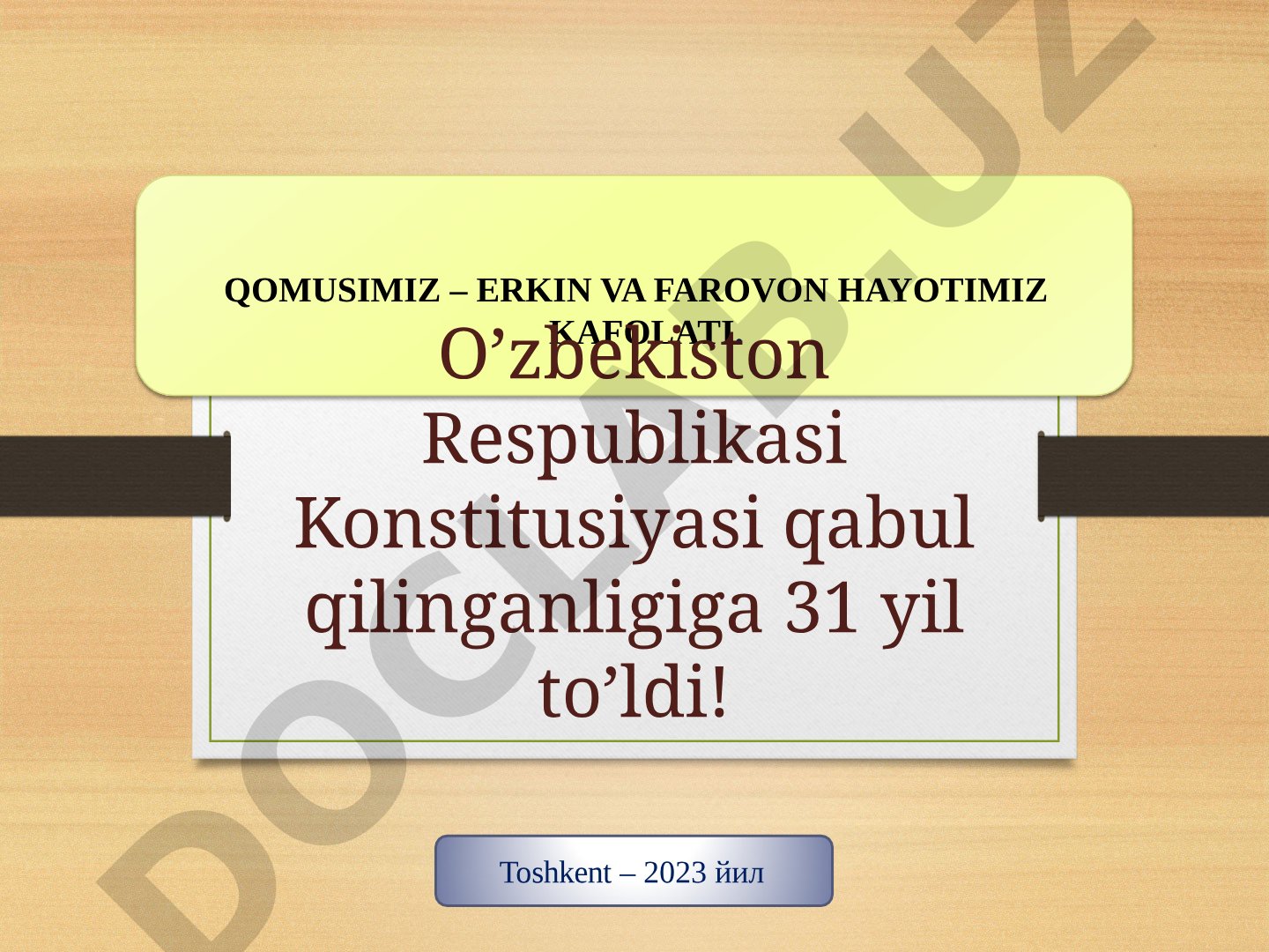 O'zbekiston Respublikasi Konstitutsiyasining qabul qilinishi va uning mamlakat taraqqiyotida tutgan o'rni