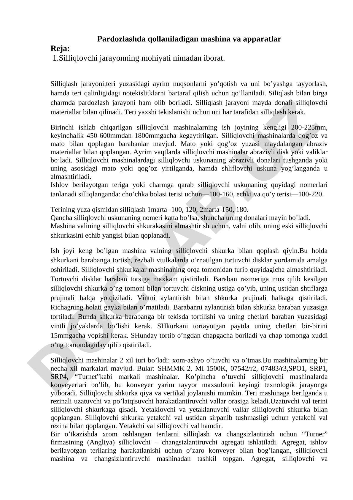 Pardozlashda qollaniladigan mashina va apparatlar