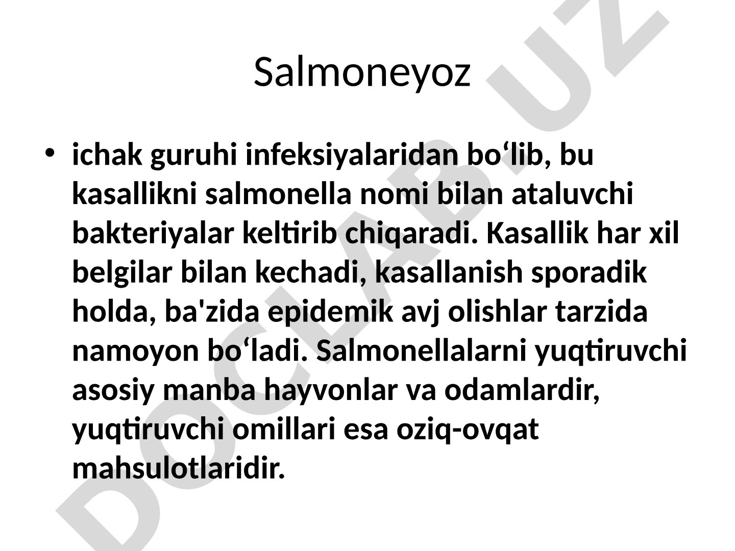 Salmonellyoz ichak guruhi infeksiyalari