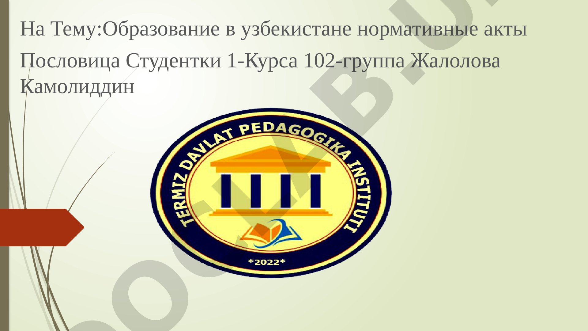Описание системы образования в Узбекистане, её реформы и виды