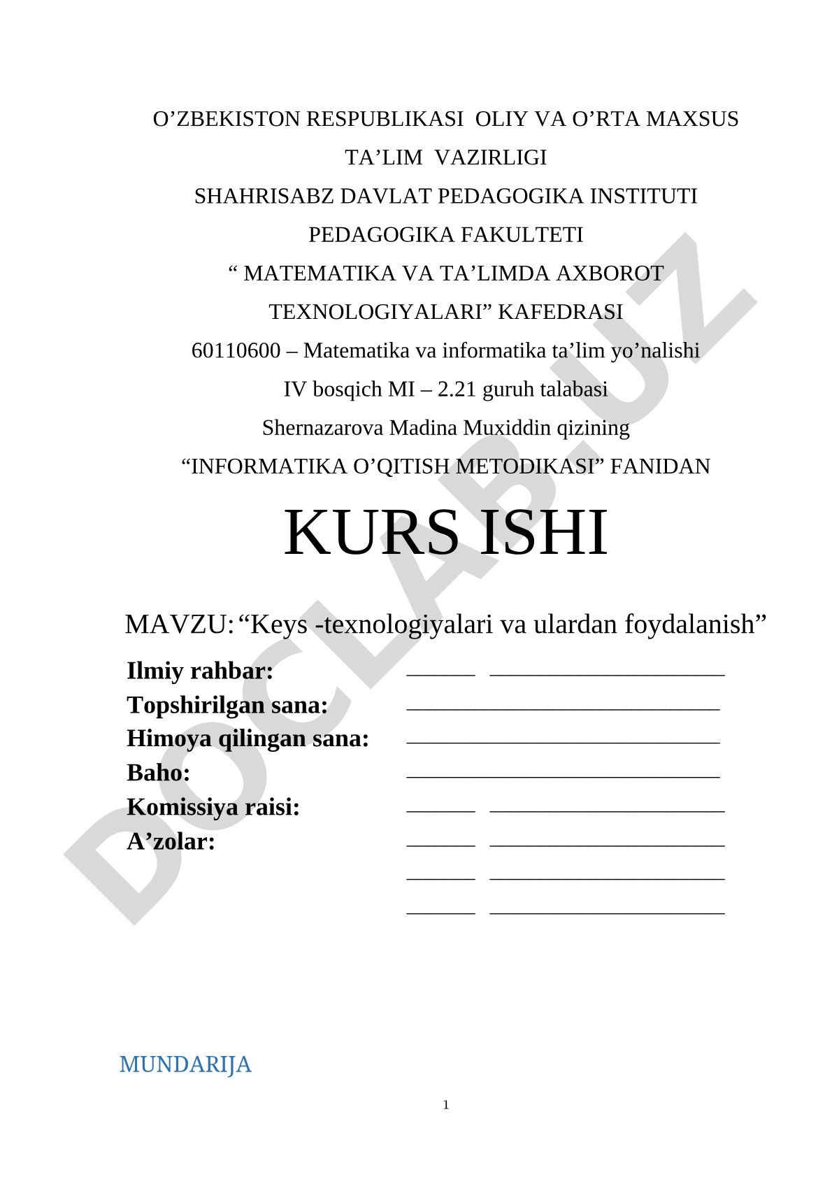 Keys -texnologiyalari va ulardan foydalanish