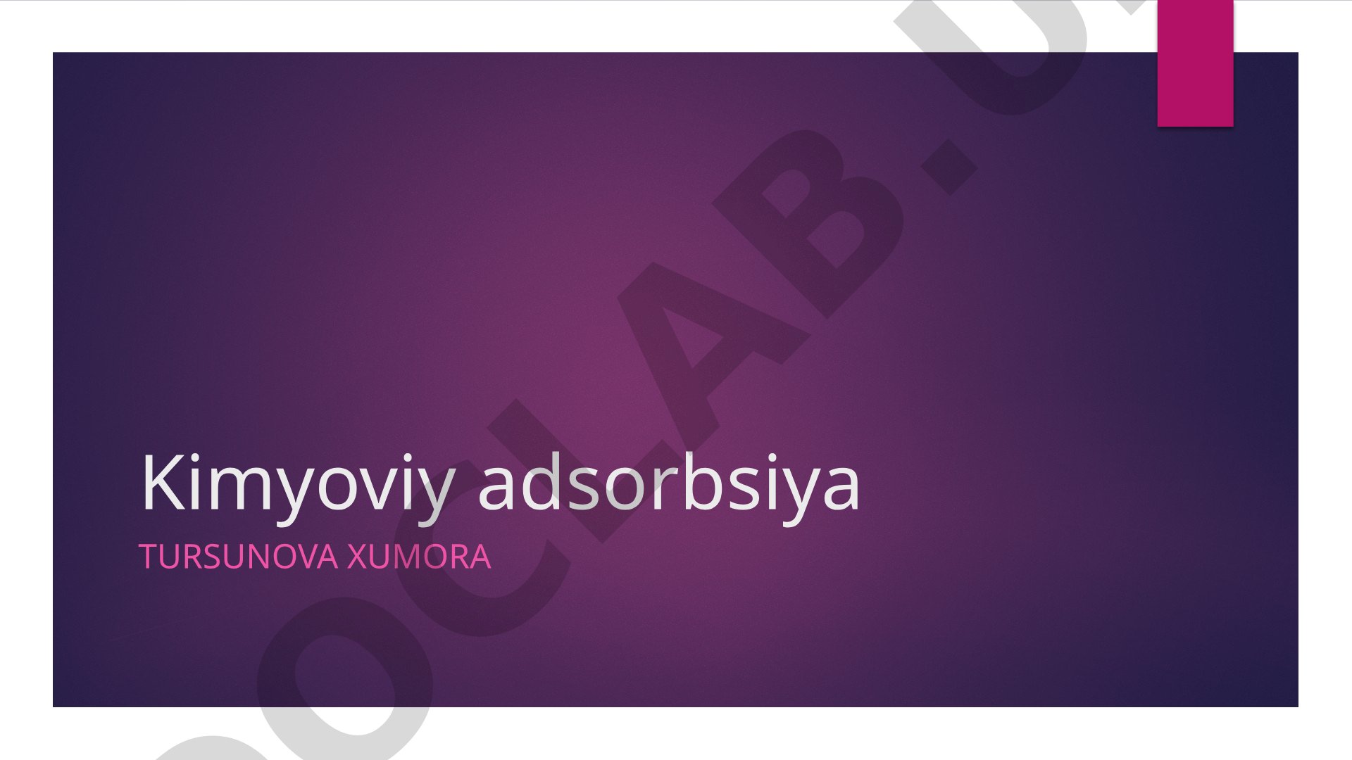 Kimyoviy adsorbsiya