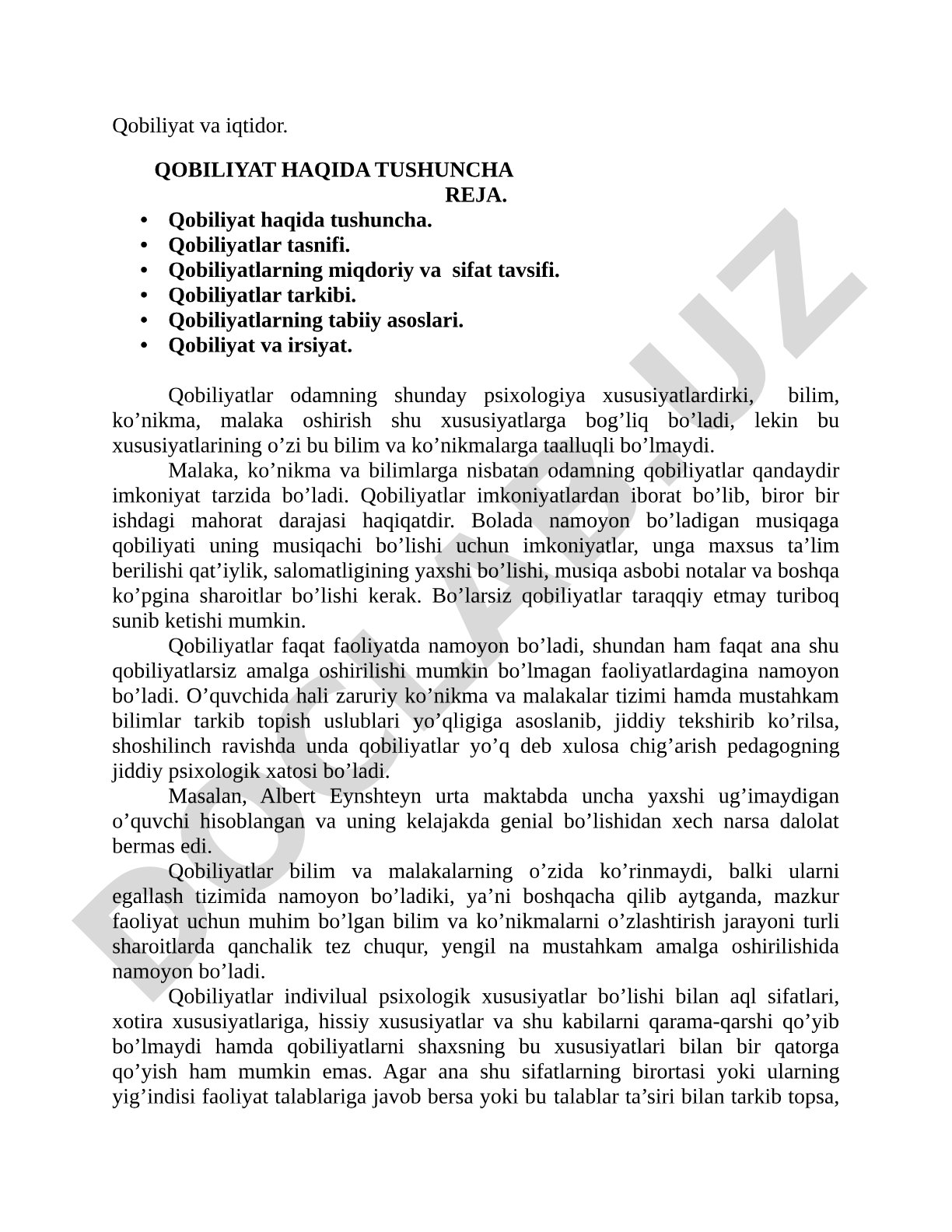 Qobiliyat va iqtidor