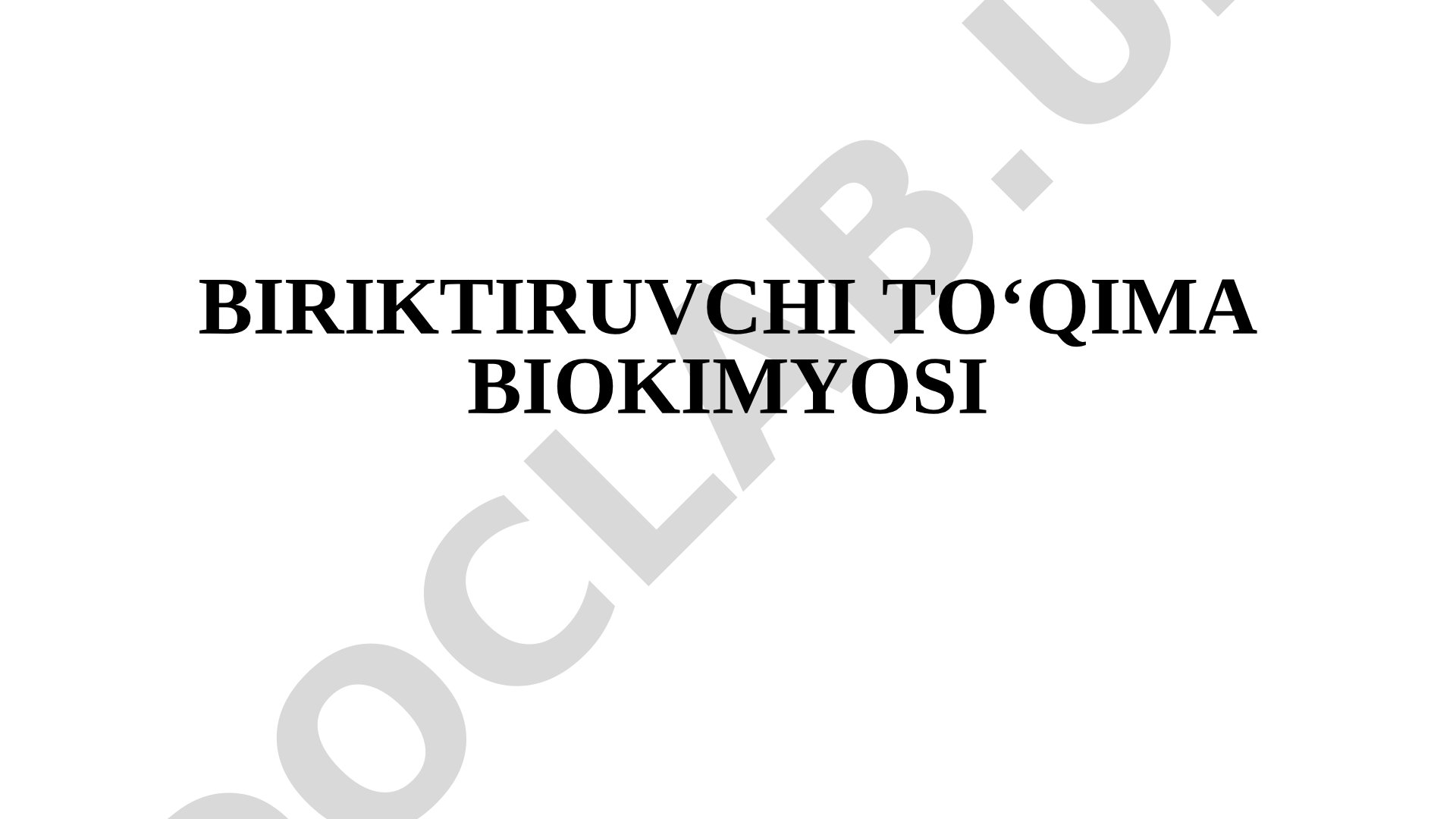 Biriktiruvchi to'qima biokimyosi