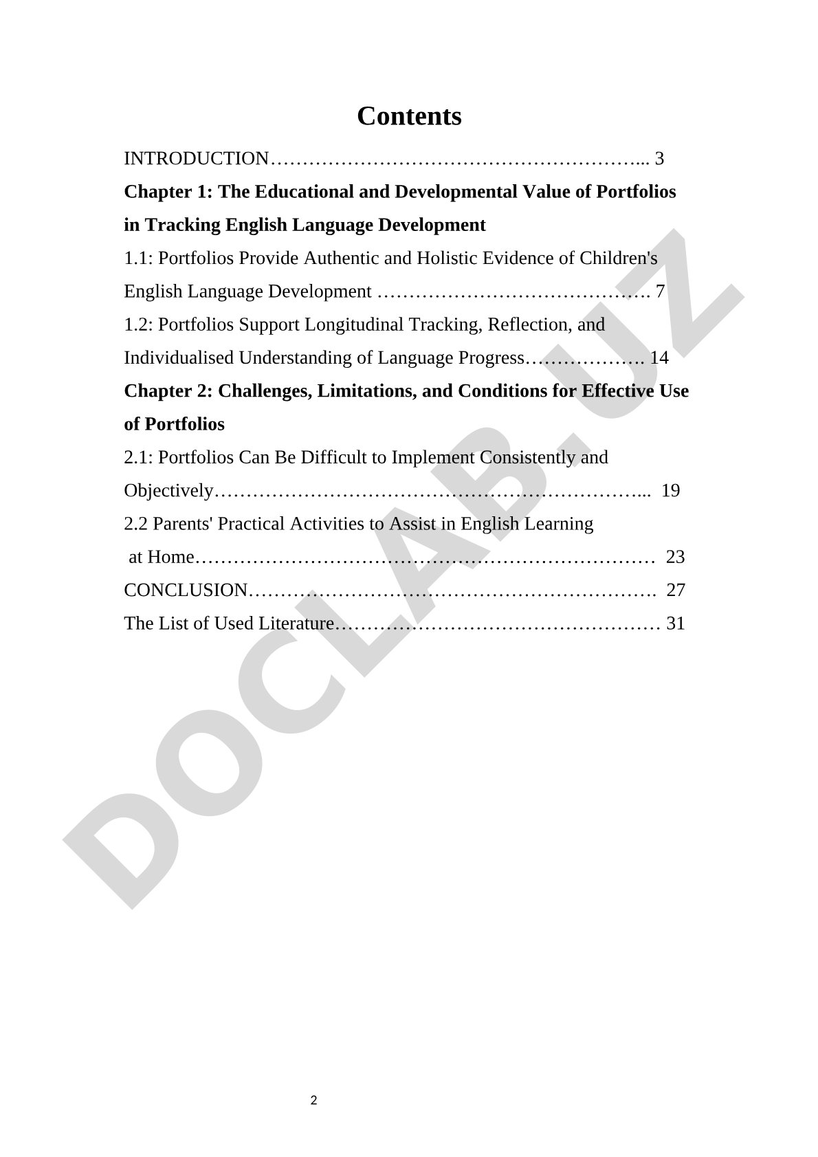 The Role of Portfolios in Tracking English Language Development in Early Childhood Education