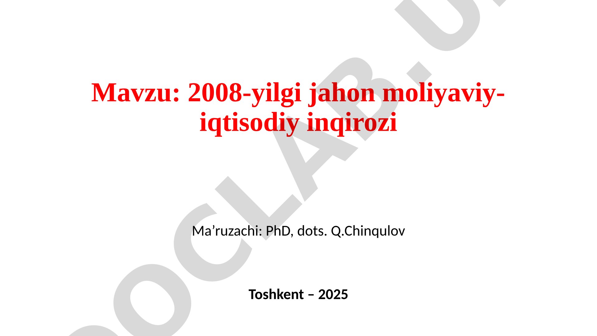 2008-yilgi jahon moliyaviy-iqtisodiy inqirozi