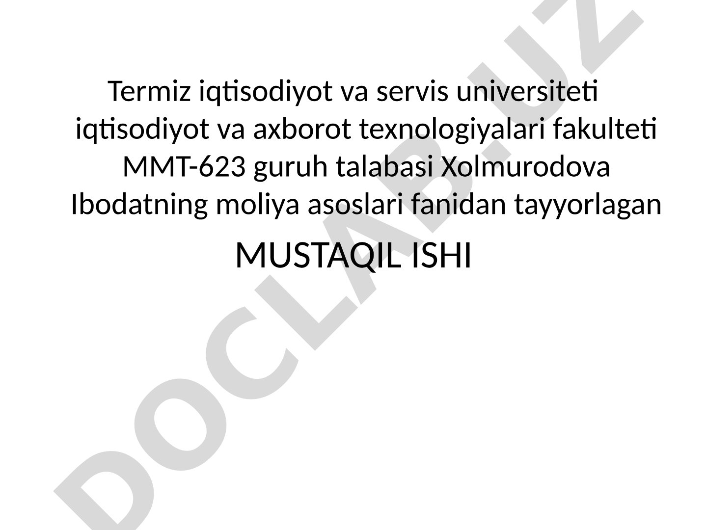 Sug'urta tushunchasi, nazariyasi va rivojlanish bosqichlari haqida mustaqil ish