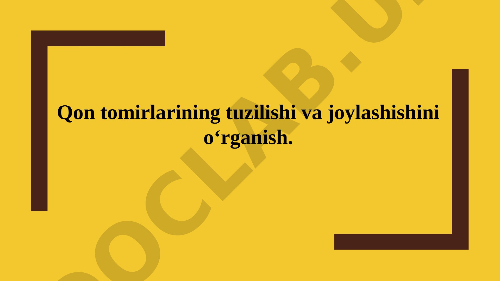 Qon tomirlarining tuzilishi va joylashishini o‘rganish