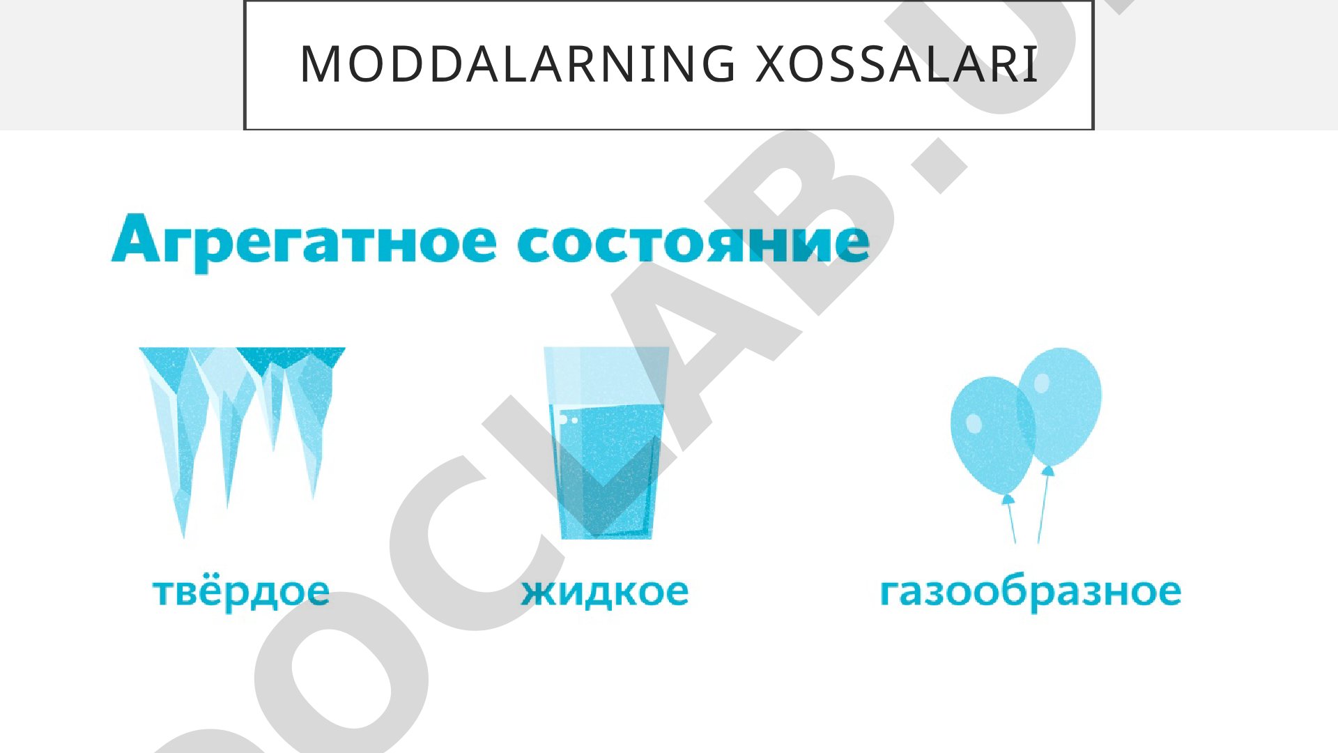 Moddalarning xossalari