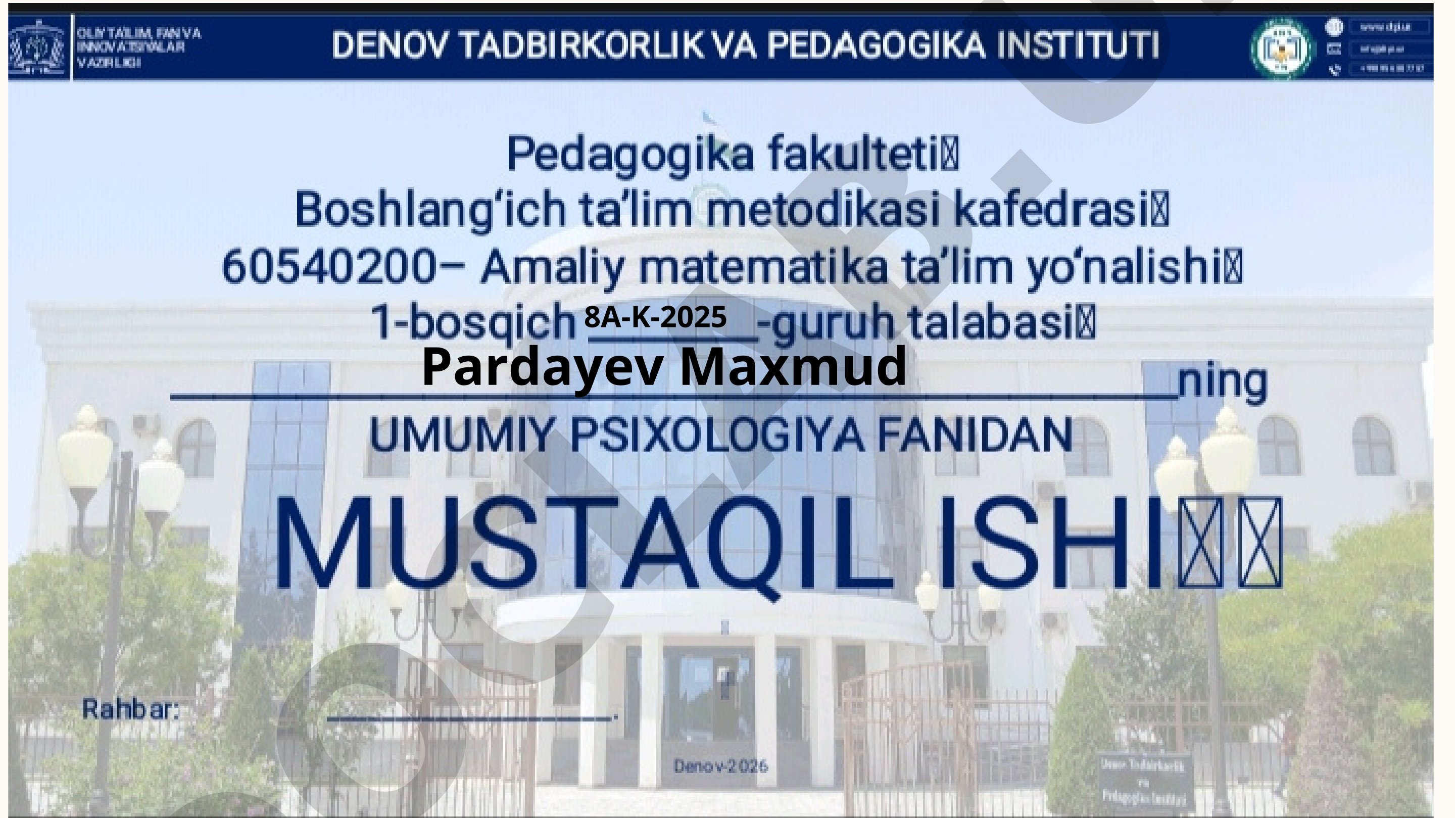 Yoshlik, yetuklik va keksalik davrining psixologik xususiyatlari