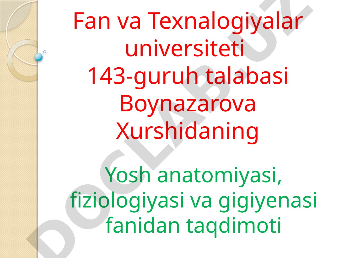 Orqa va Bosh miyaning umumiy tuzilishi